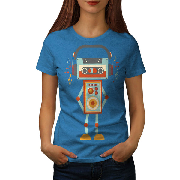 Robot Music Tape Dj Womens T-Shirt