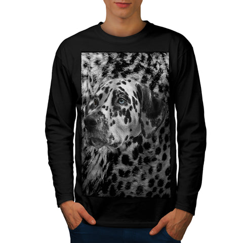 Dalmatian Dog Face Mens Long Sleeve T-Shirt