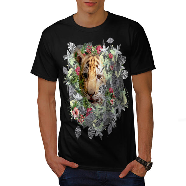 Tiger Among Grass Mens T-Shirt