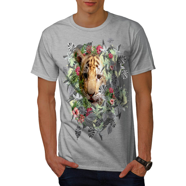 Tiger Among Grass Mens T-Shirt