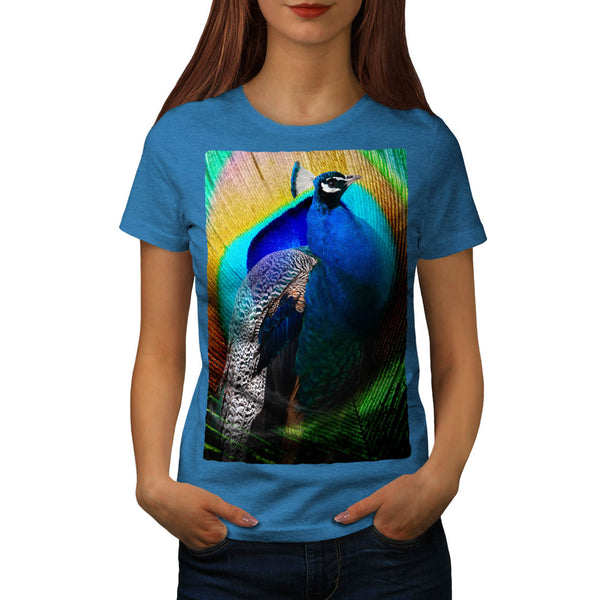 Royal Peacock Bird Womens T-Shirt