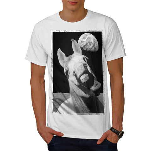 Crazy Space Horse Mens T-Shirt