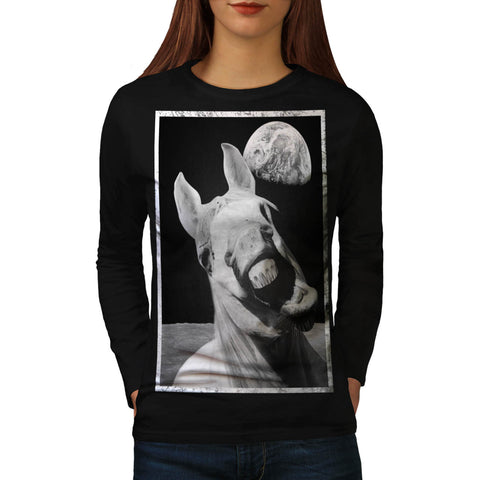 Crazy Space Horse Womens Long Sleeve T-Shirt