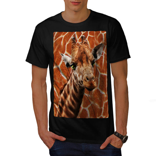 Giraffe Music Fan Mens T-Shirt