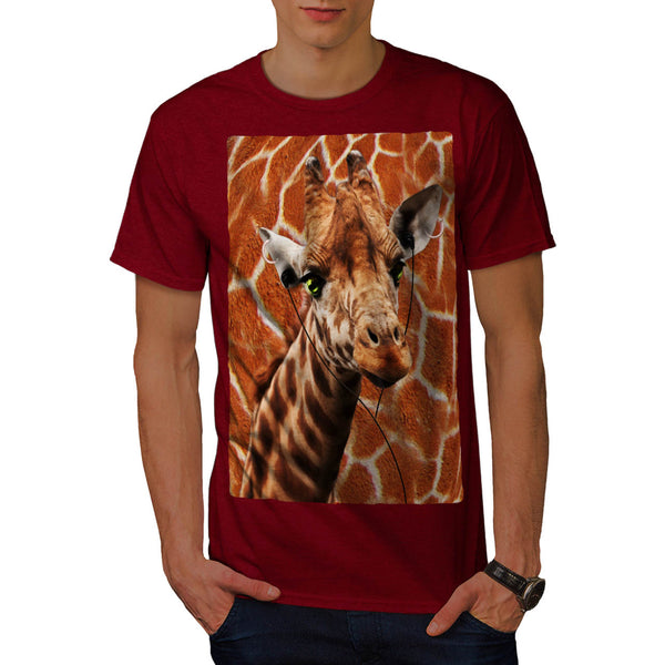 Giraffe Music Fan Mens T-Shirt