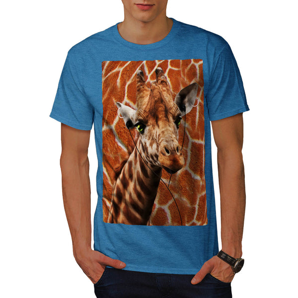 Giraffe Music Fan Mens T-Shirt