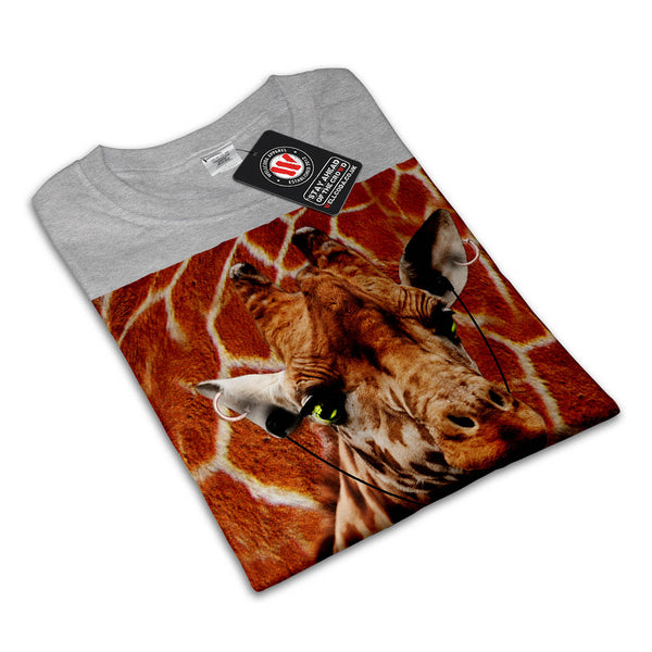 Giraffe Music Fan Mens T-Shirt