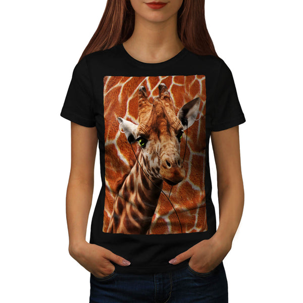 Giraffe Music Fan Womens T-Shirt
