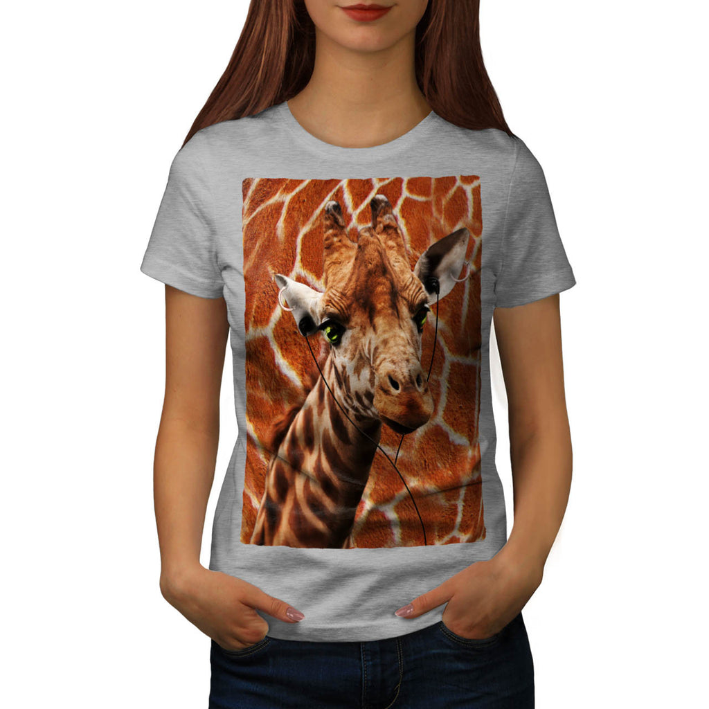 Giraffe Music Fan Womens T-Shirt