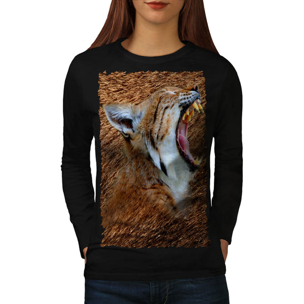 Wild Kitten Scream Womens Long Sleeve T-Shirt
