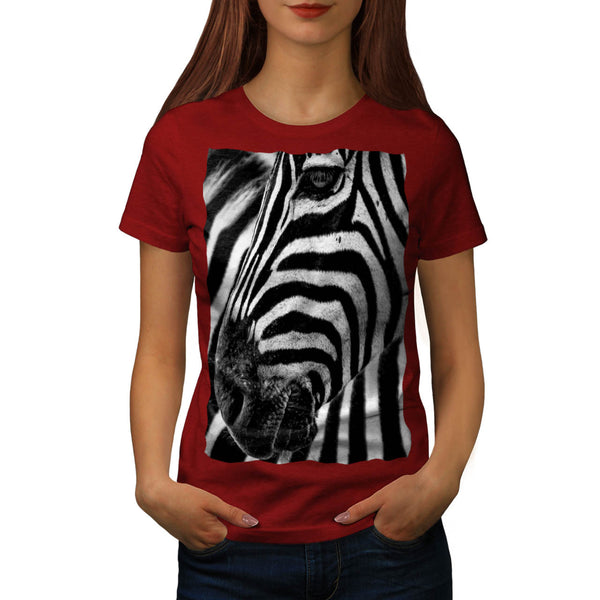 Wild Zebra Look Face Womens T-Shirt