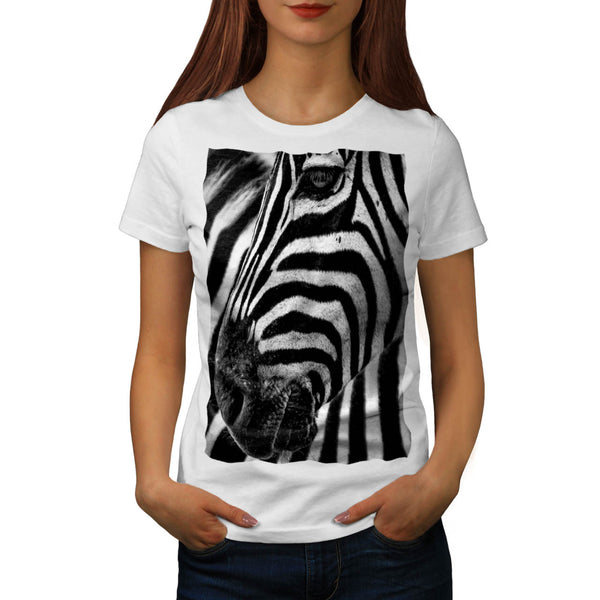Wild Zebra Look Face Womens T-Shirt