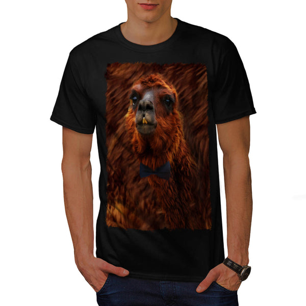 Gentleman Llama Face Mens T-Shirt