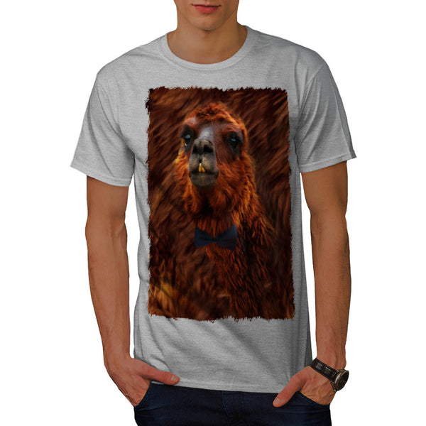 Gentleman Llama Face Mens T-Shirt