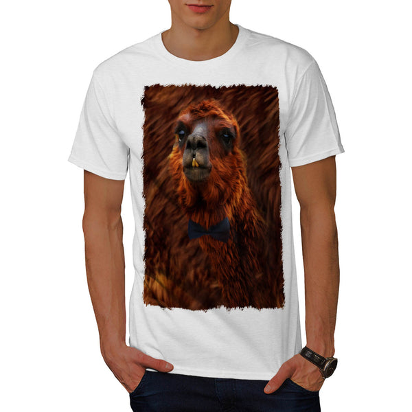 Gentleman Llama Face Mens T-Shirt