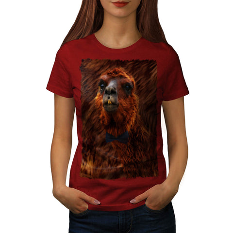Gentleman Llama Face Womens T-Shirt