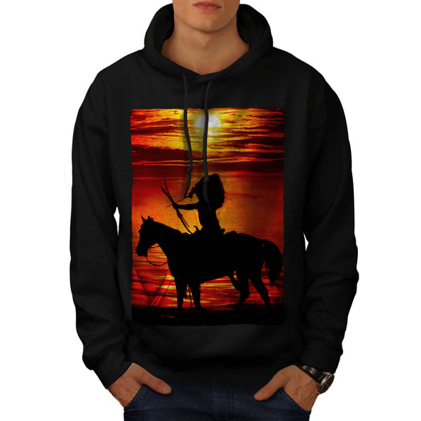 Sunset Indian Hunt Mens Hoodie