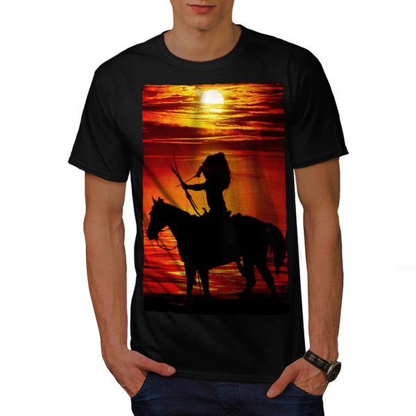 Sunset Indian Hunt Mens T-Shirt