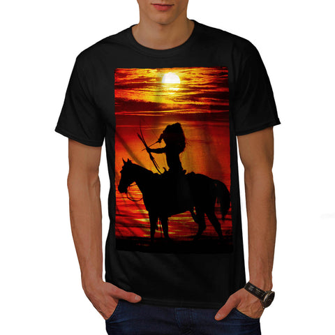 Sunset Indian Hunt Mens T-Shirt