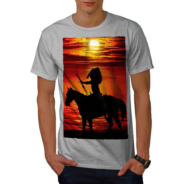 Sunset Indian Hunt Mens T-Shirt