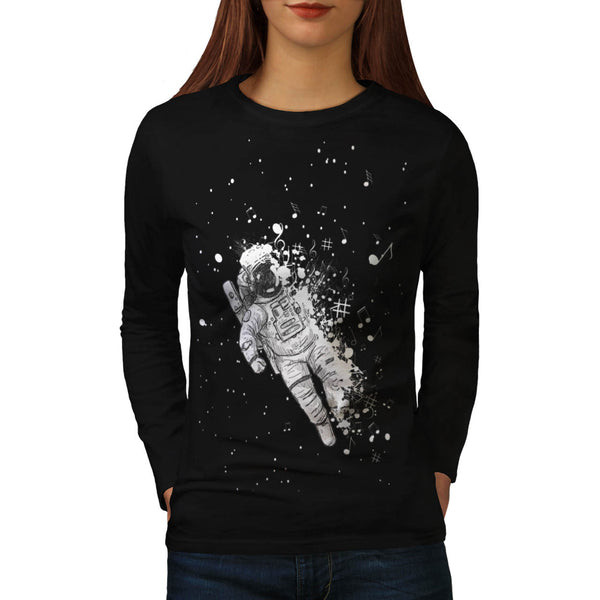Space Music Galaxy Womens Long Sleeve T-Shirt