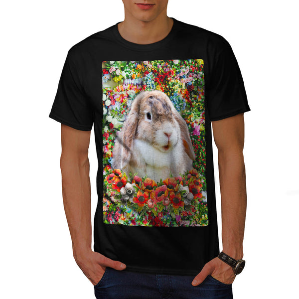 Bunny Flower Field Mens T-Shirt