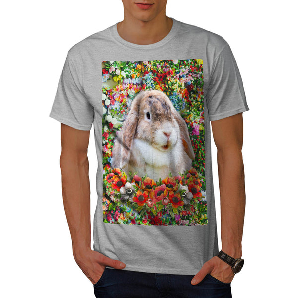 Bunny Flower Field Mens T-Shirt