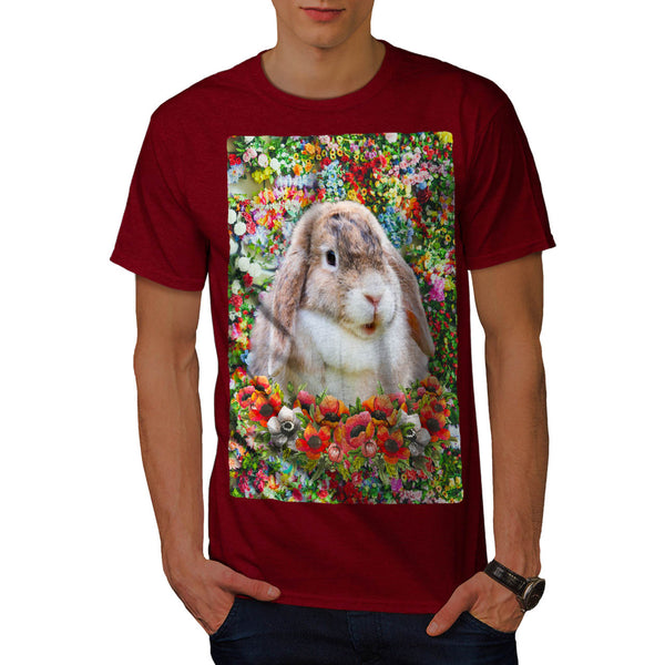 Bunny Flower Field Mens T-Shirt