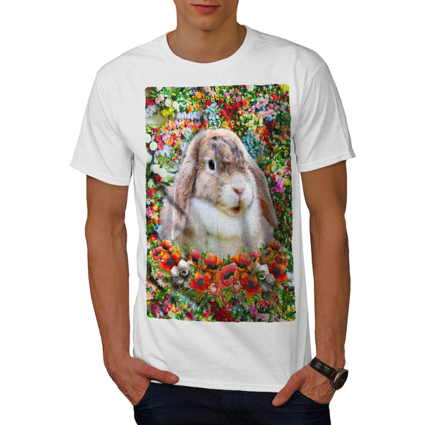 Bunny Flower Field Mens T-Shirt