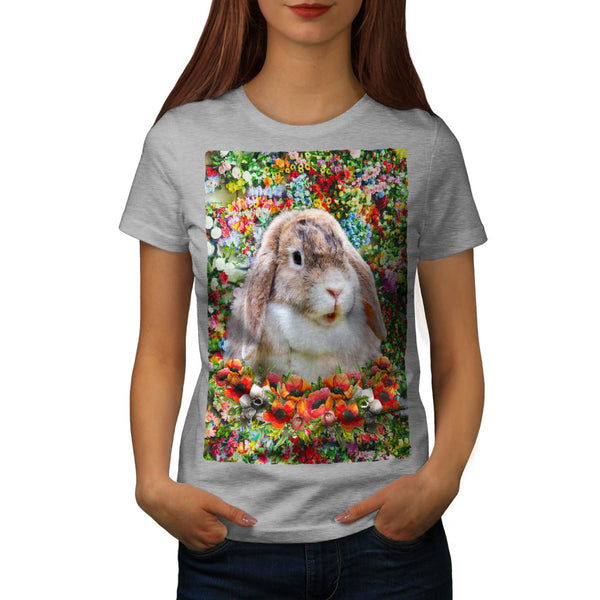 Bunny Flower Field Womens T-Shirt
