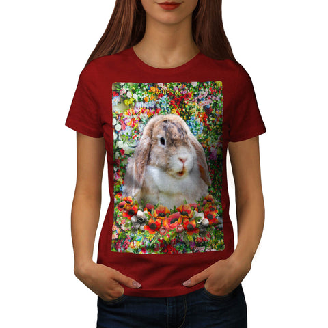 Bunny Flower Field Womens T-Shirt