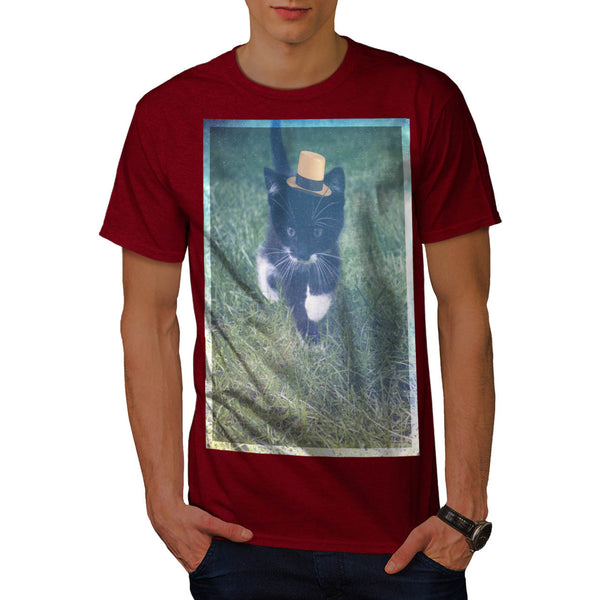 Curious Kitty Walk Mens T-Shirt