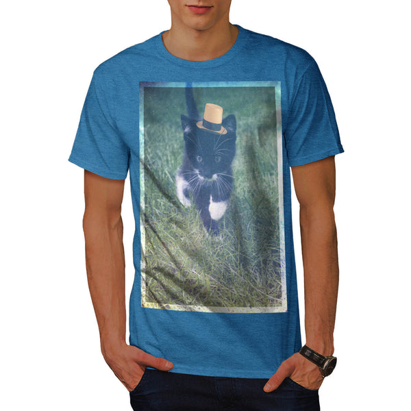 Curious Kitty Walk Mens T-Shirt