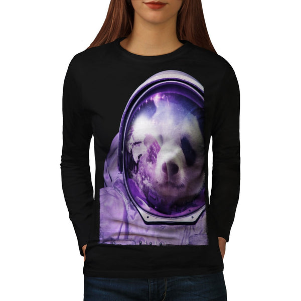 Astronaut Panda Bear Womens Long Sleeve T-Shirt