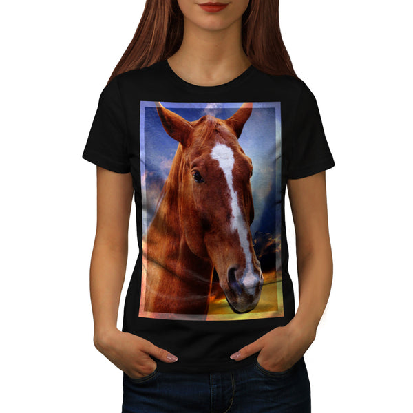 Horse Head Portrait Womens T-Shirt