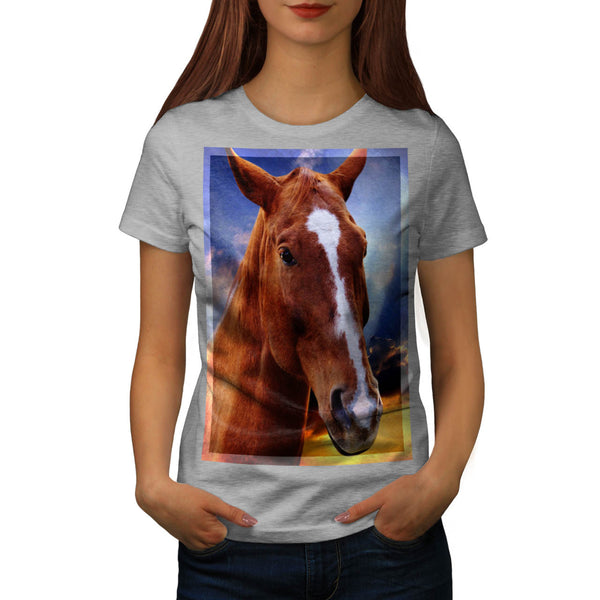 Horse Head Portrait Womens T-Shirt