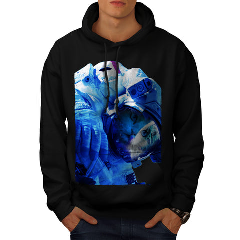 Kitty Cat Astronaut Mens Hoodie