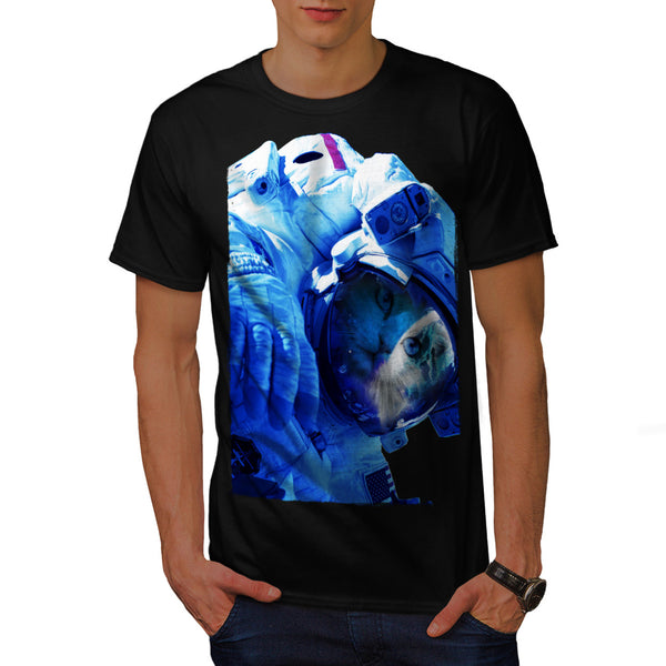 Kitty Cat Astronaut Mens T-Shirt