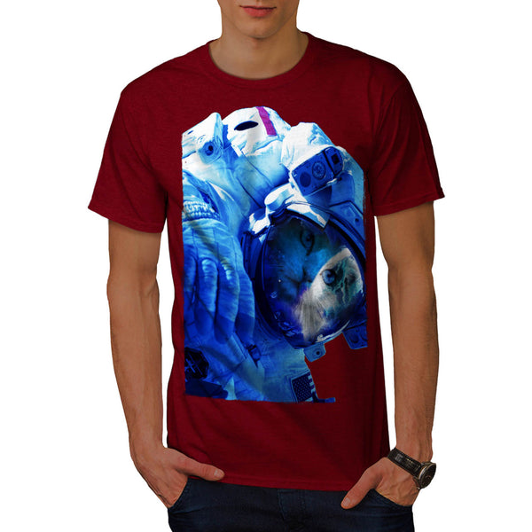 Kitty Cat Astronaut Mens T-Shirt