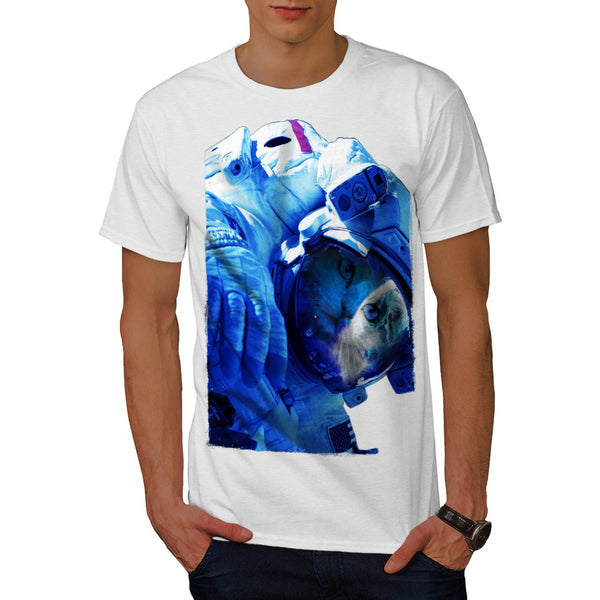 Kitty Cat Astronaut Mens T-Shirt