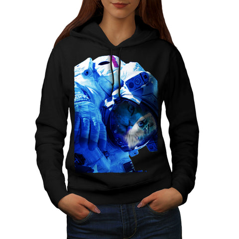 Kitty Cat Astronaut Womens Hoodie