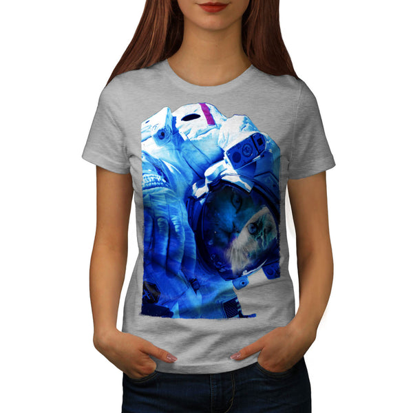 Kitty Cat Astronaut Womens T-Shirt