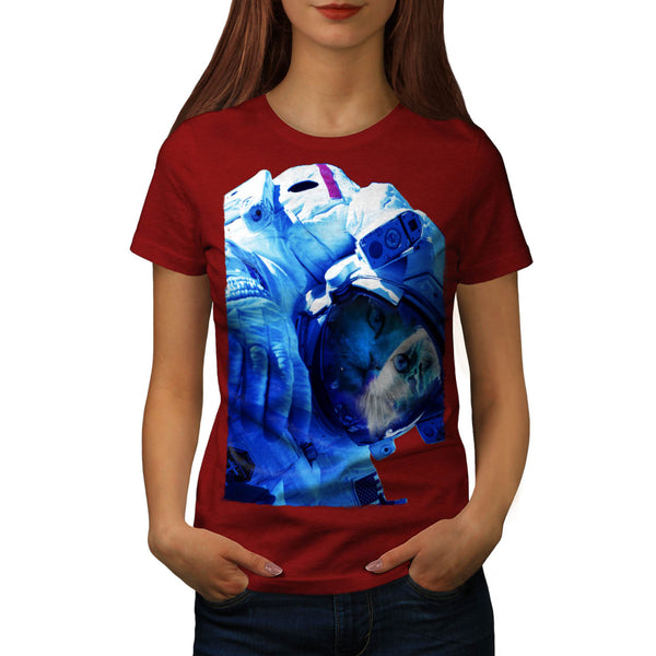 Kitty Cat Astronaut Womens T-Shirt