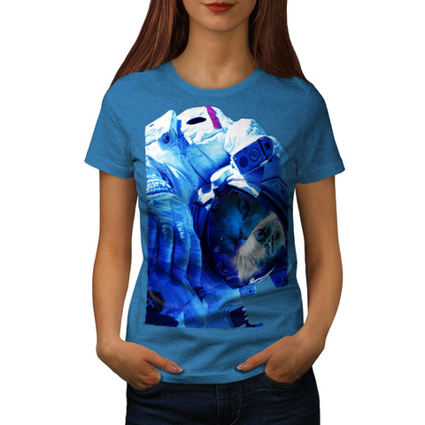 Kitty Cat Astronaut Womens T-Shirt