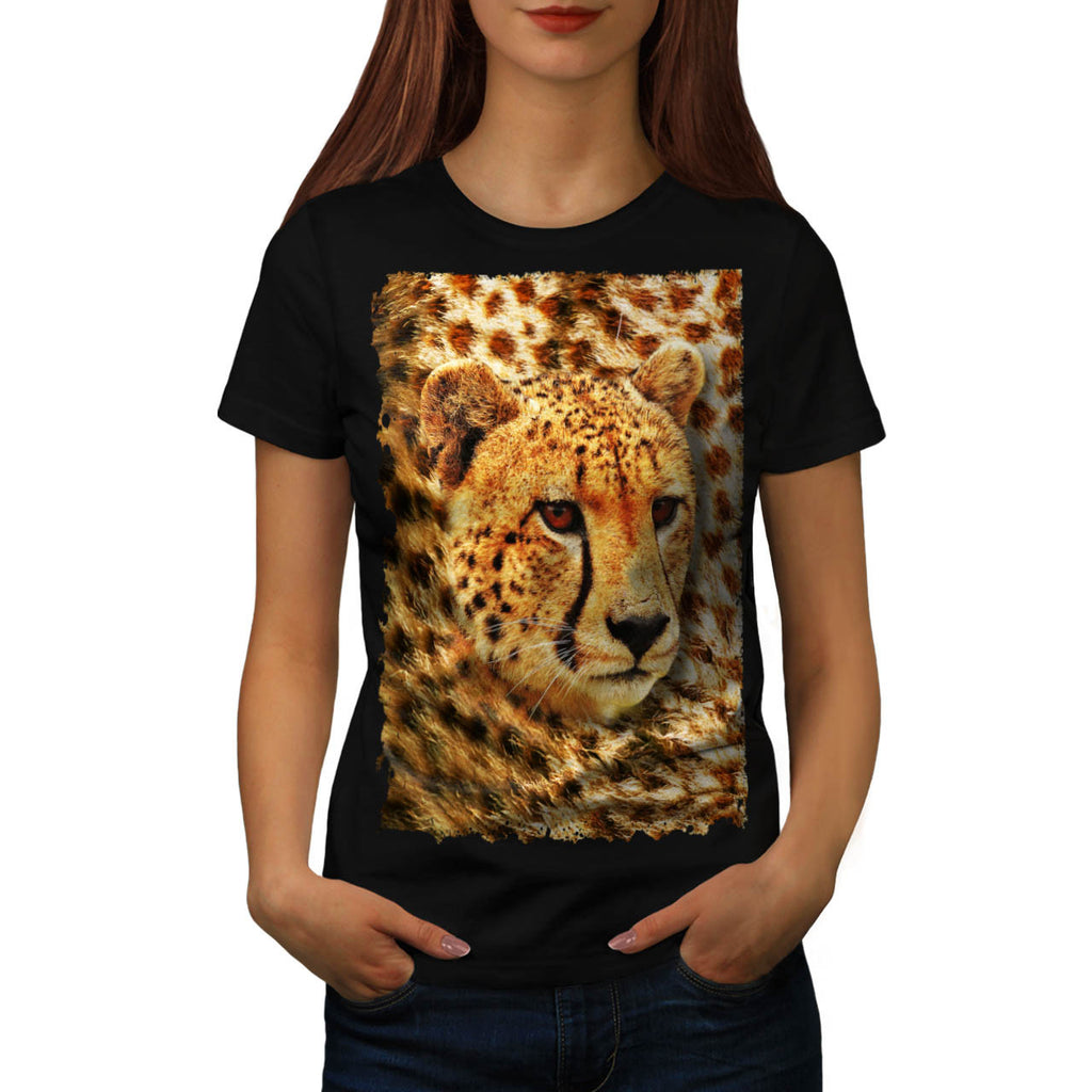 Cheetah Head Theme Womens T-Shirt