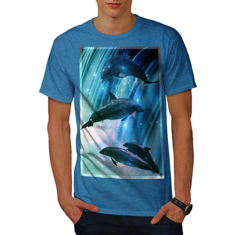 Dolphin Glitter Jump Mens T-Shirt