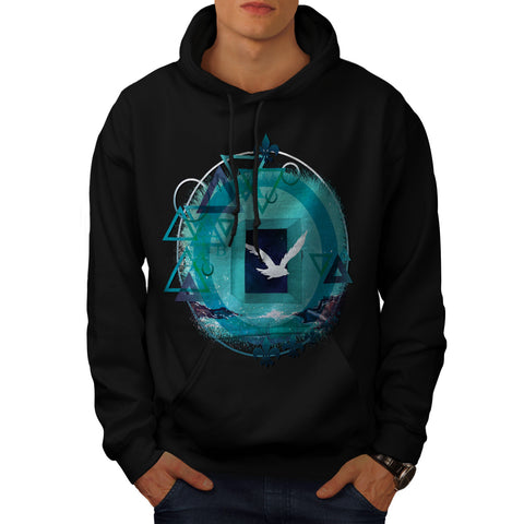 Freedom Galaxy Bird Mens Hoodie