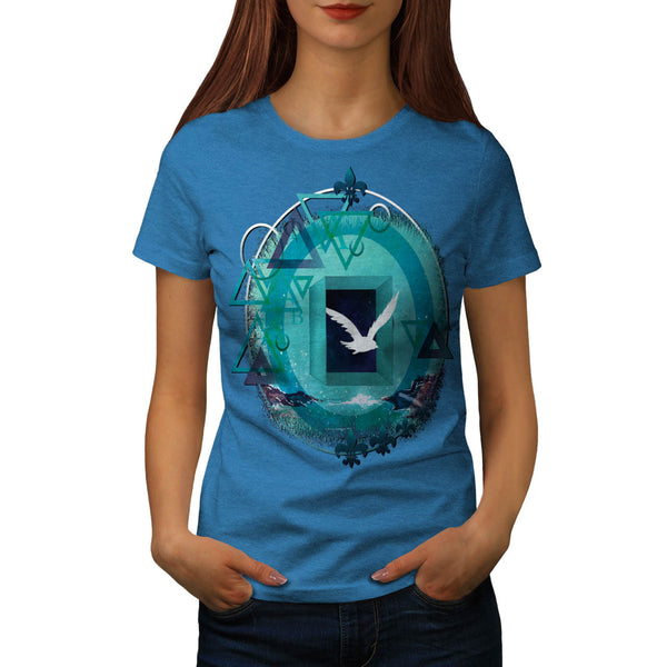 Freedom Galaxy Bird Womens T-Shirt