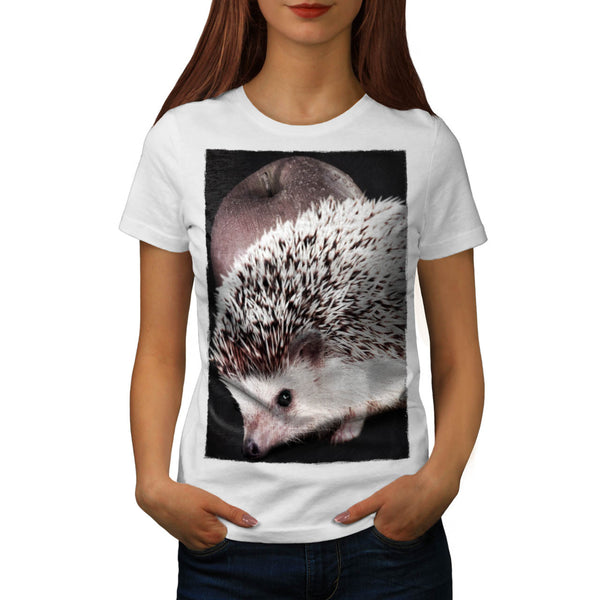 Hedgehog Apple Fun Womens T-Shirt
