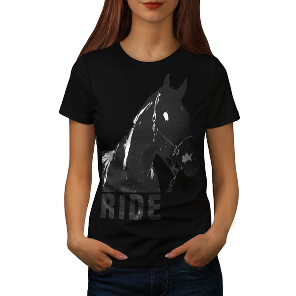 Ride Stallion Head Womens T-Shirt